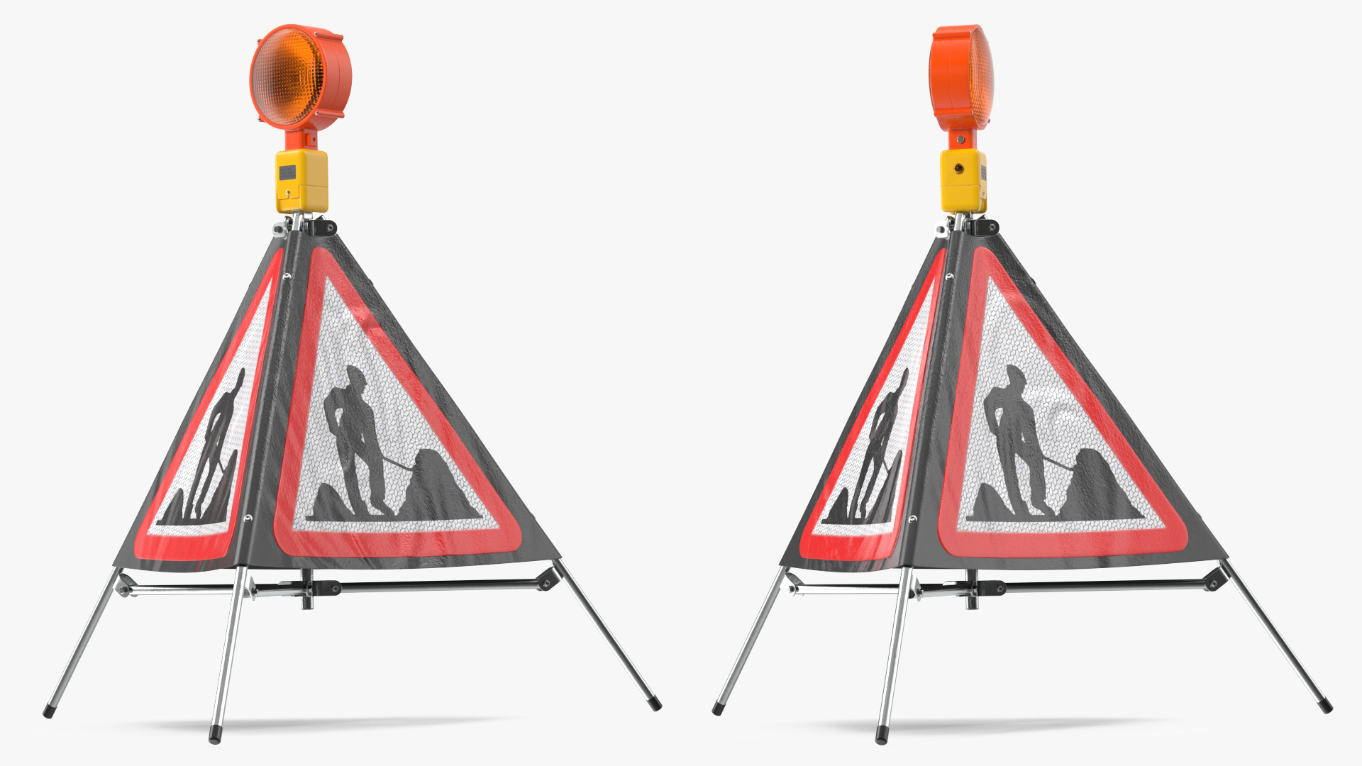 3D model Three Sided Traffic Sign Road Works