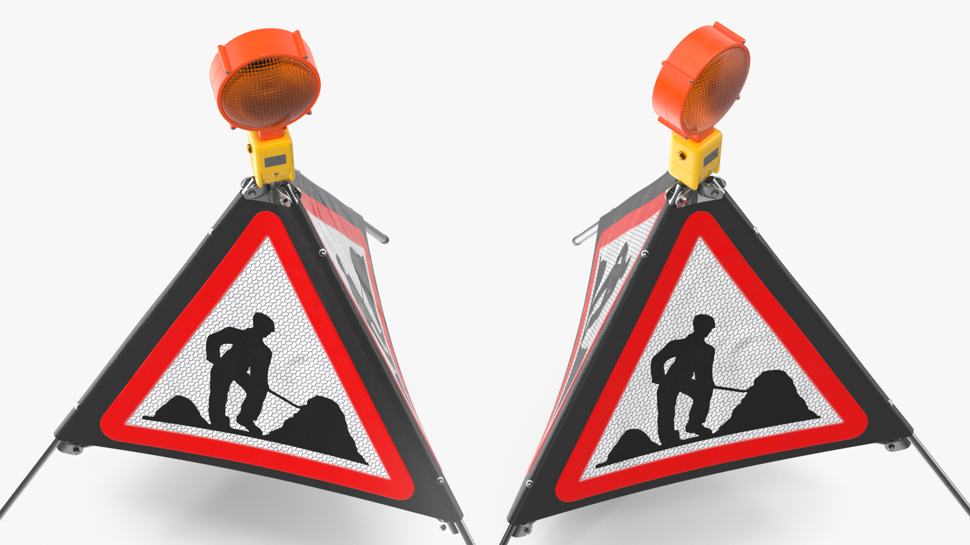 3D model Three Sided Traffic Sign Road Works