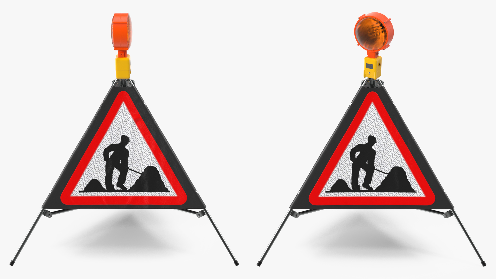 3D model Three Sided Traffic Sign Road Works