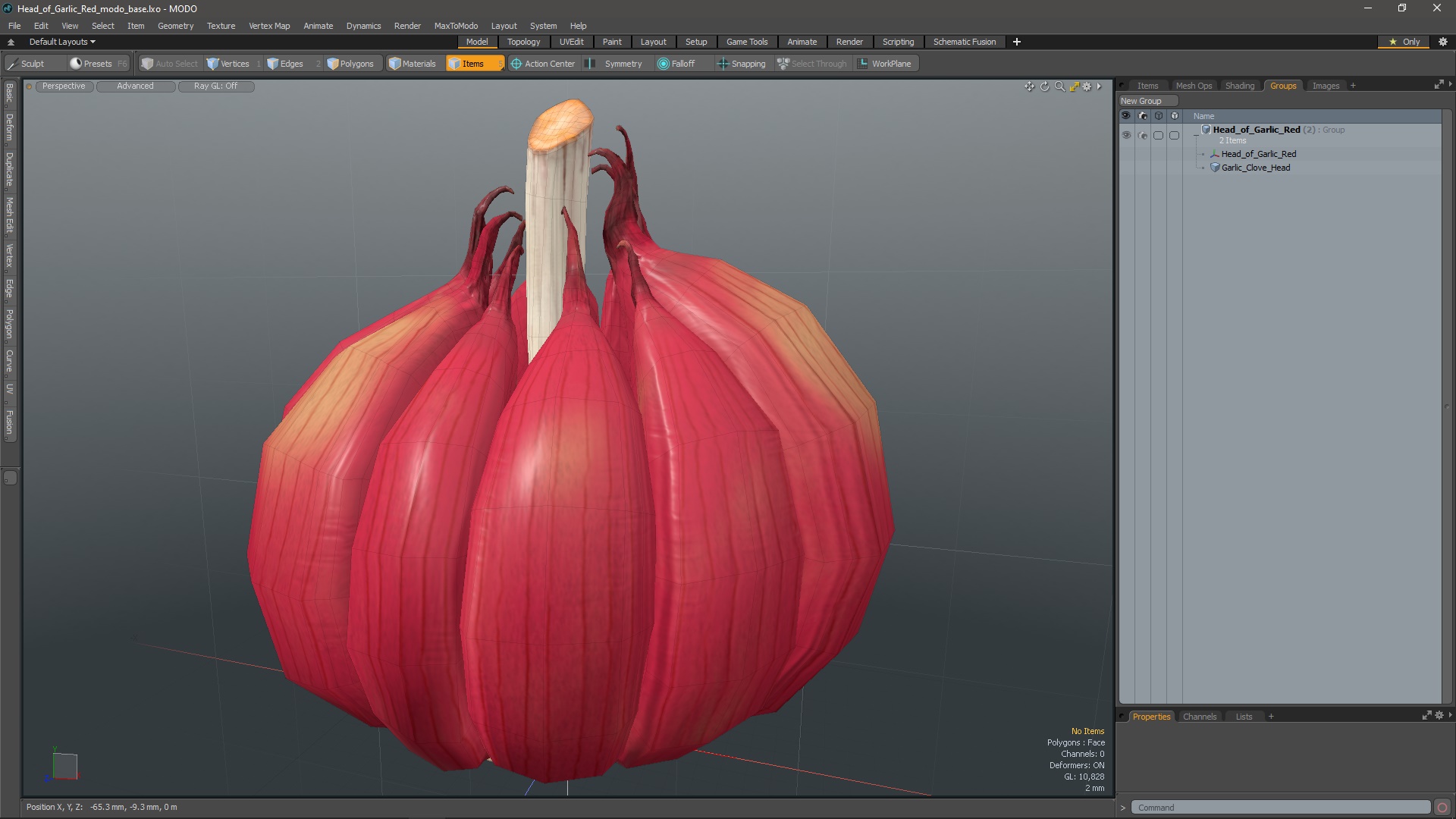 3D Head of Garlic Red model