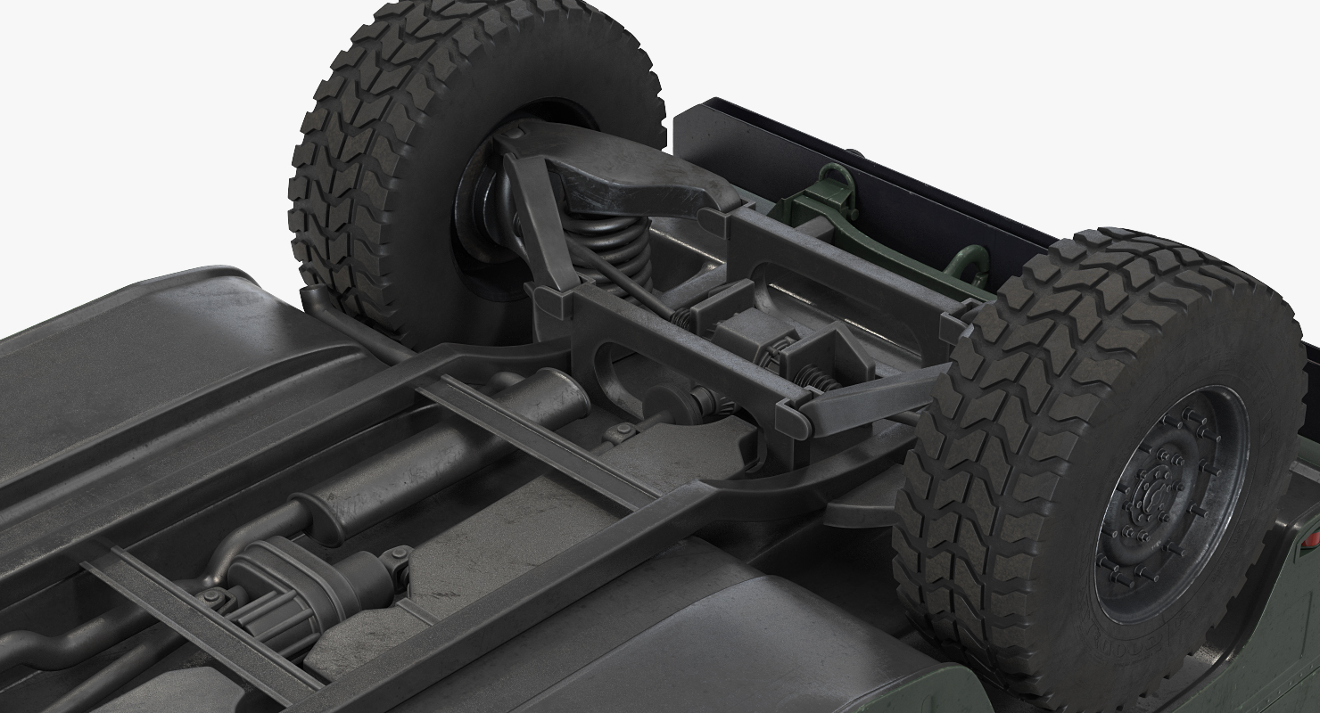 3D Maxi Ambulance Military Car HMMWV m997 Rigged Green