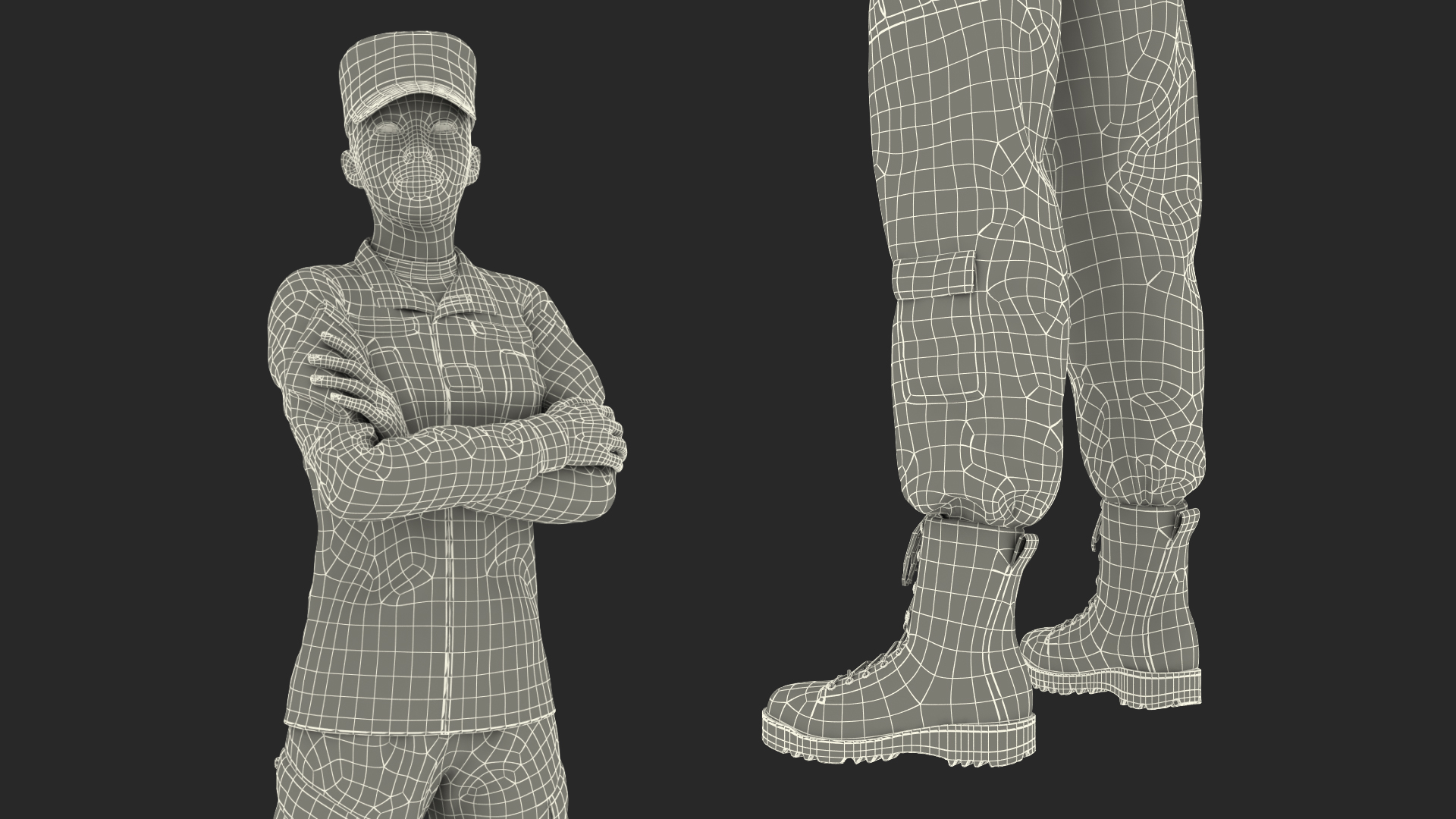 3D model Female Soldier Military ACU Uniform