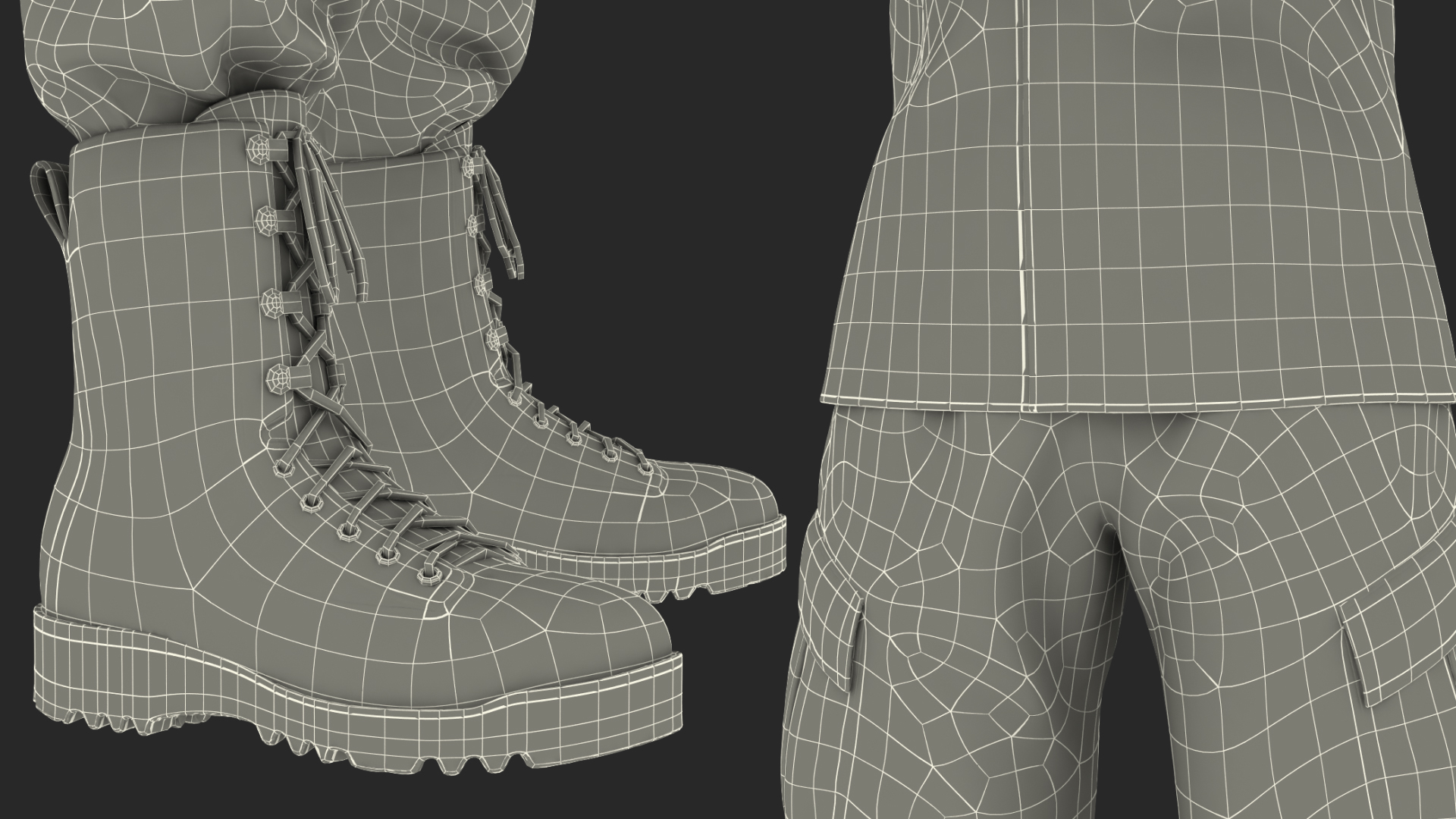 3D model Female Soldier Military ACU Uniform