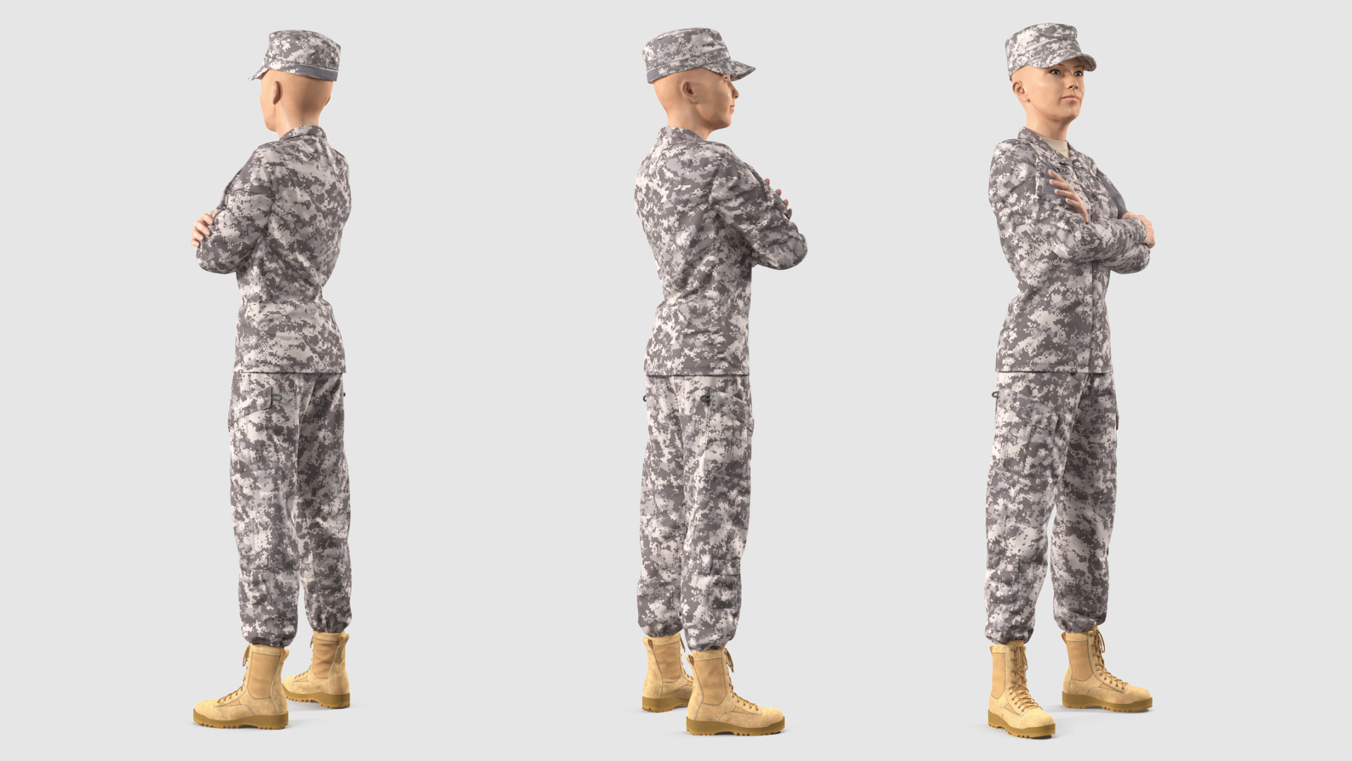 3D model Female Soldier Military ACU Uniform