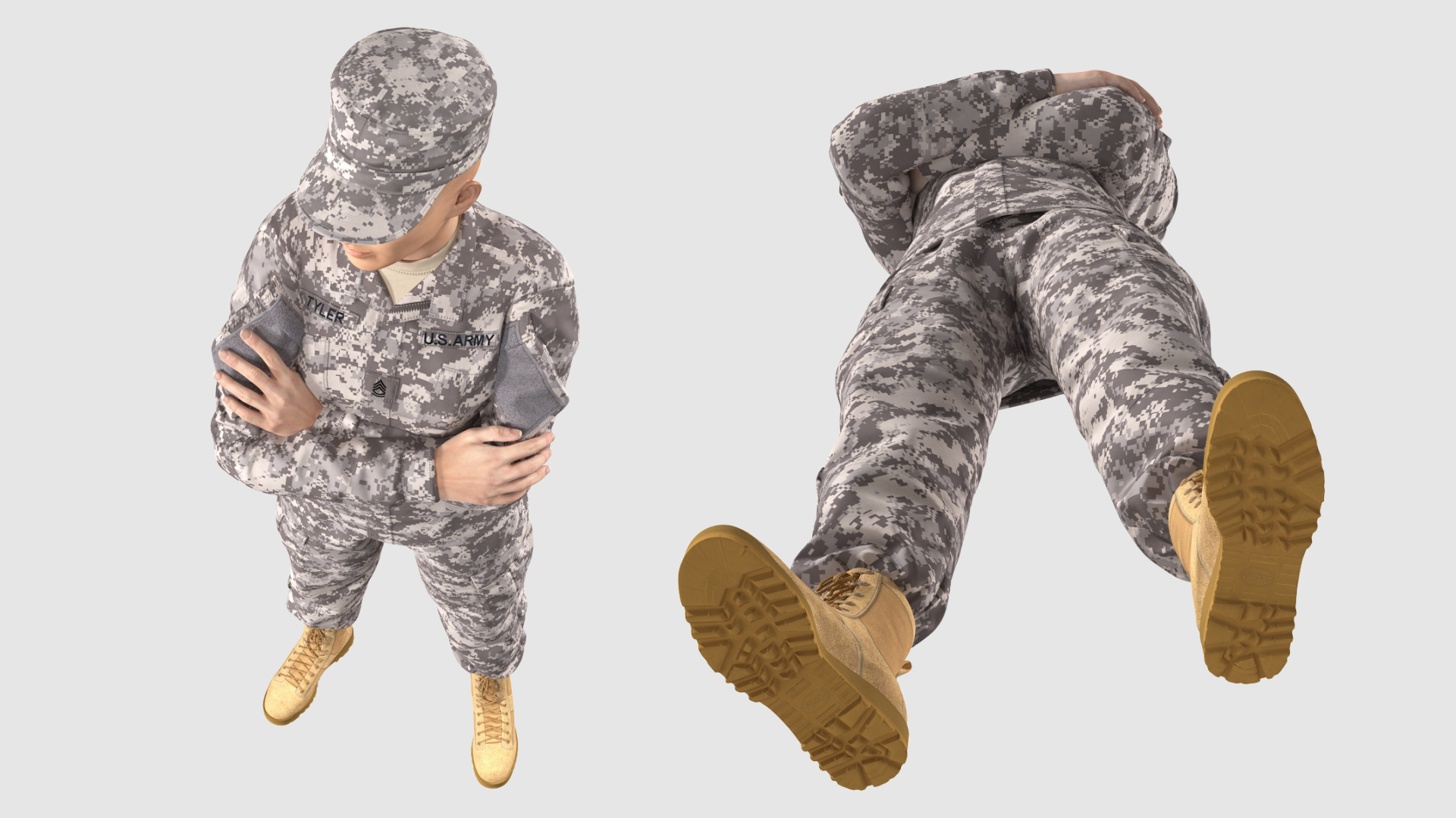 3D model Female Soldier Military ACU Uniform