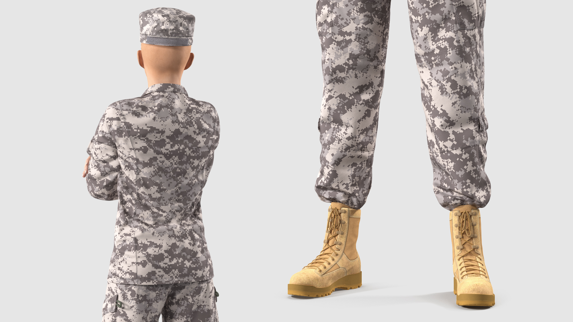 3D model Female Soldier Military ACU Uniform