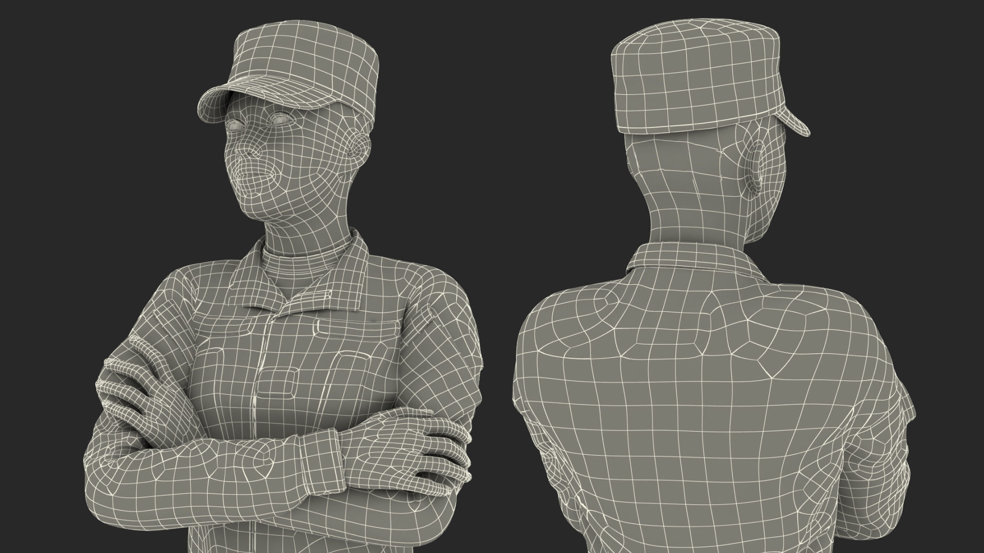 3D model Female Soldier Military ACU Uniform