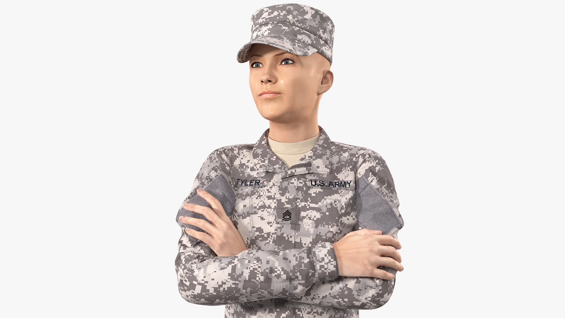 3D model Female Soldier Military ACU Uniform