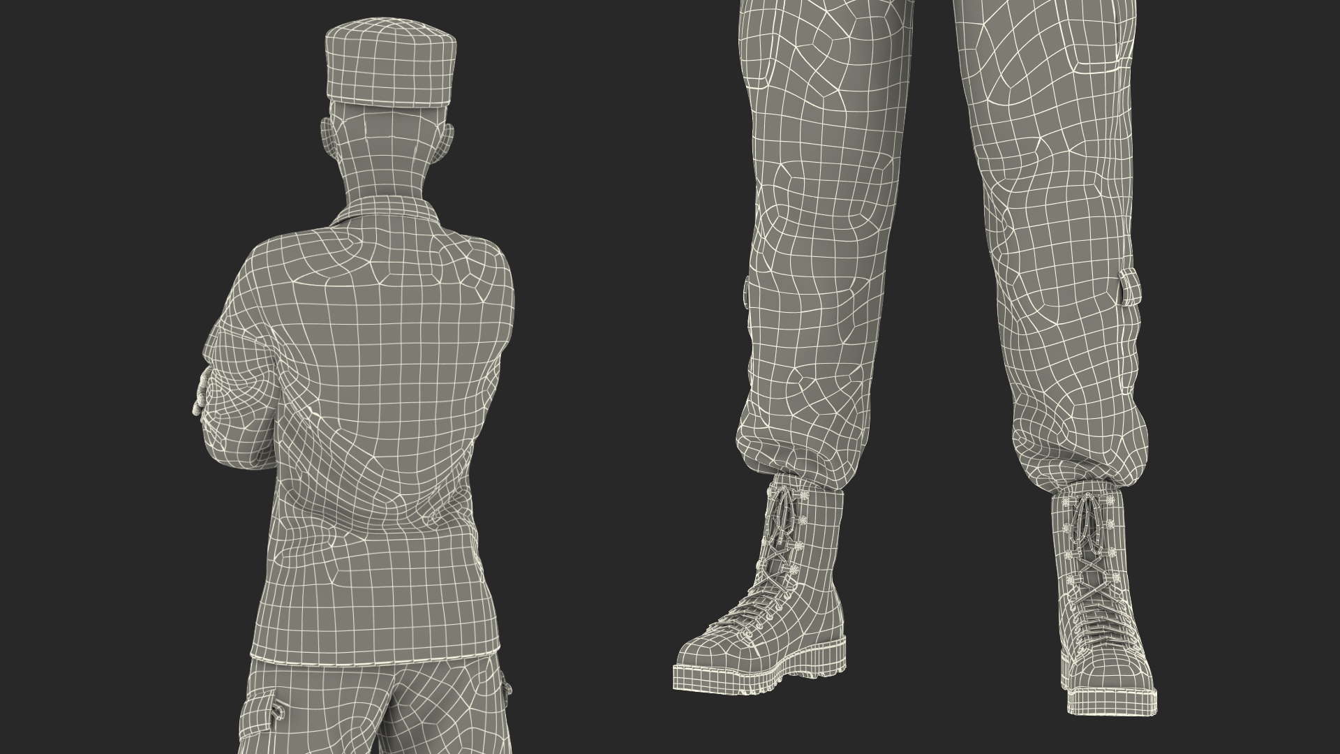 3D model Female Soldier Military ACU Uniform