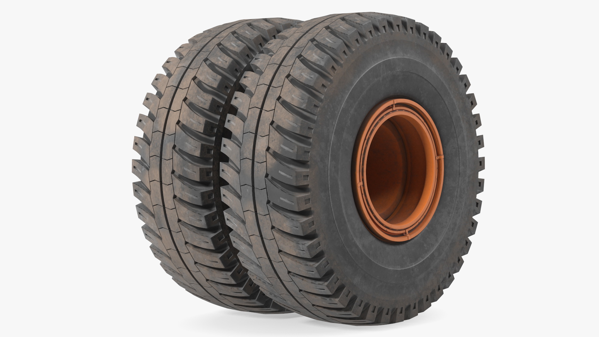 3D Dump Truck Double Wheel model
