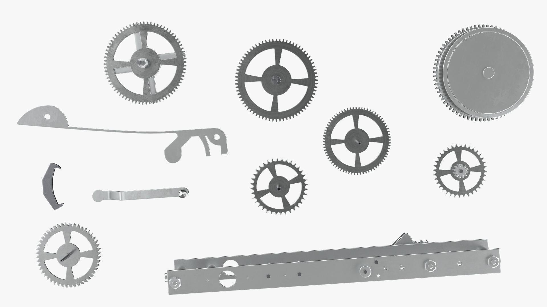 3D Silver Clockwork Gear