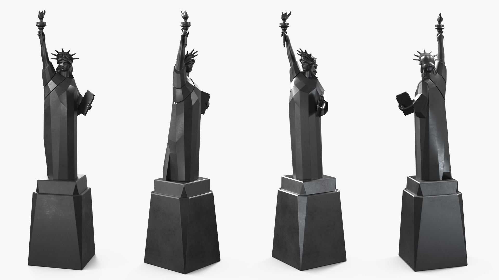 Statue of Liberty Decor Element Black 3D