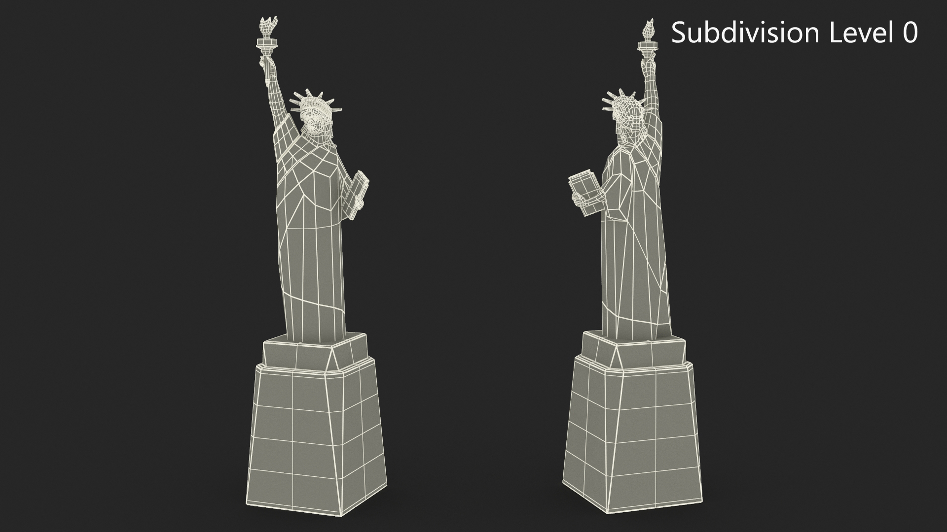 Statue of Liberty Decor Element Black 3D