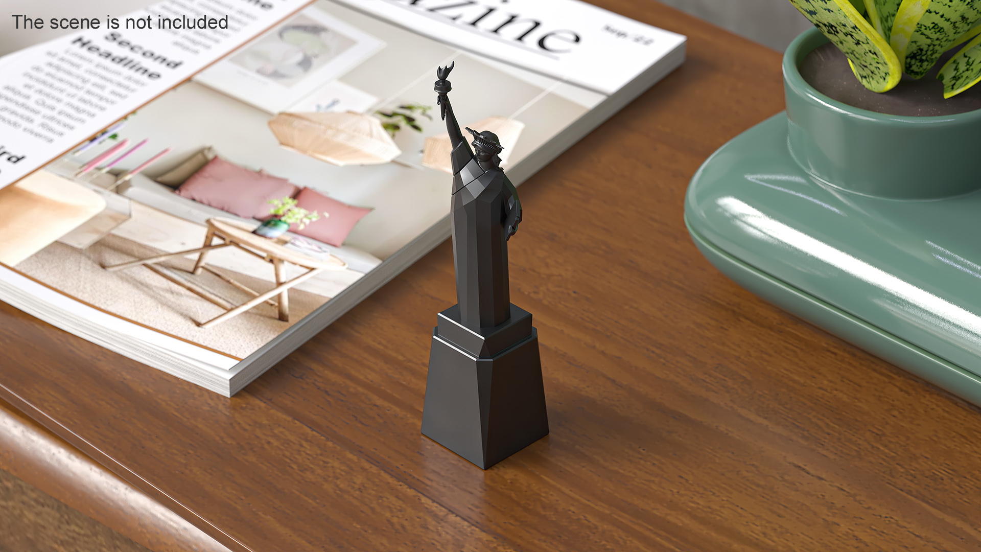Statue of Liberty Decor Element Black 3D