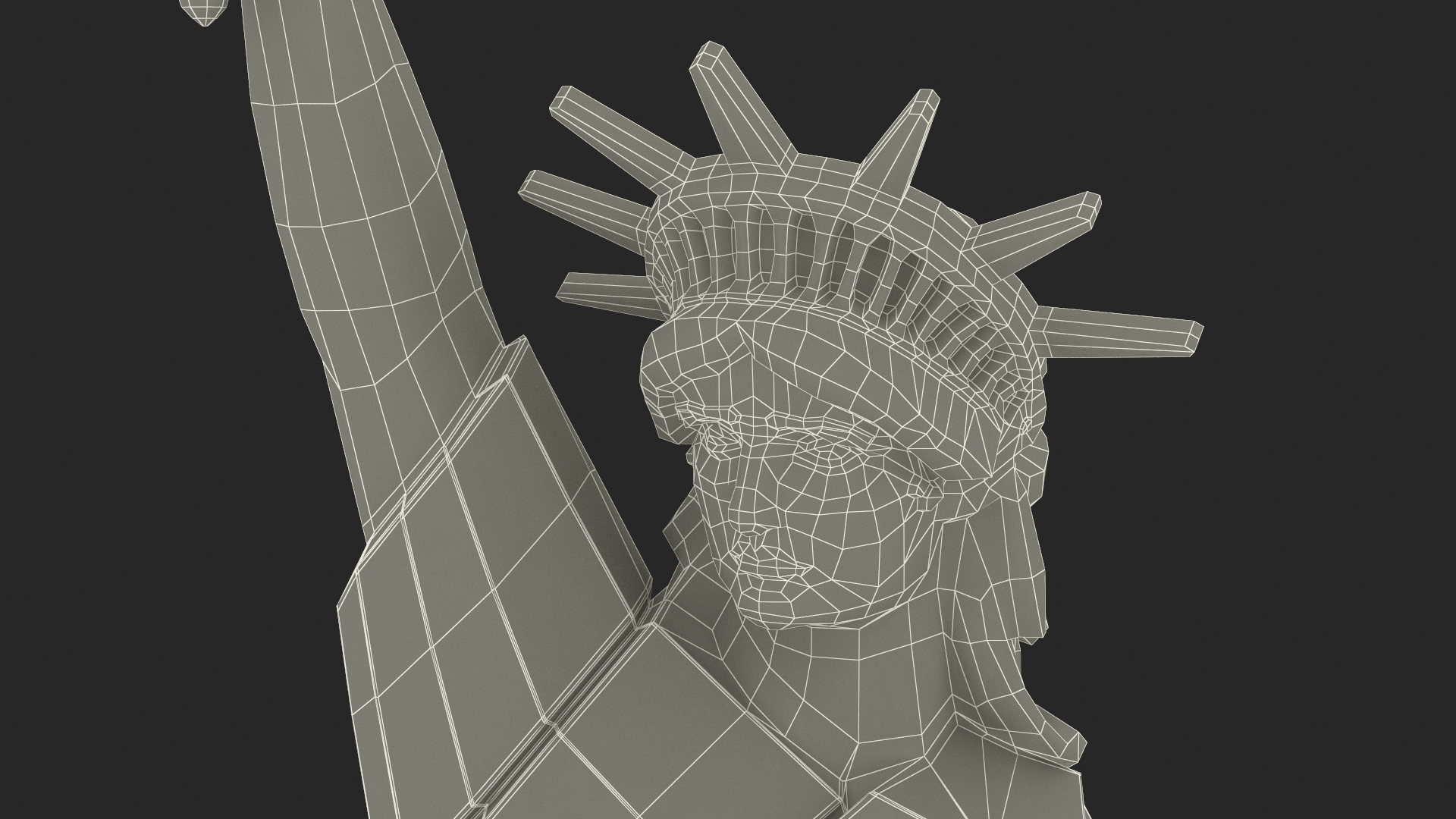 Statue of Liberty Decor Element Black 3D