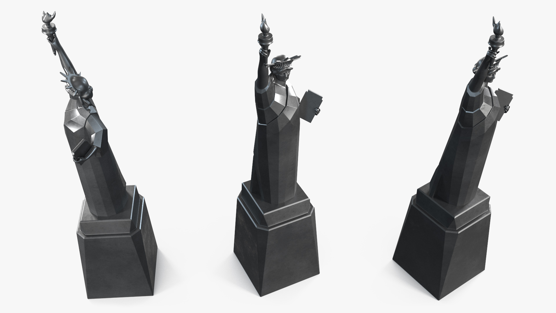 Statue of Liberty Decor Element Black 3D