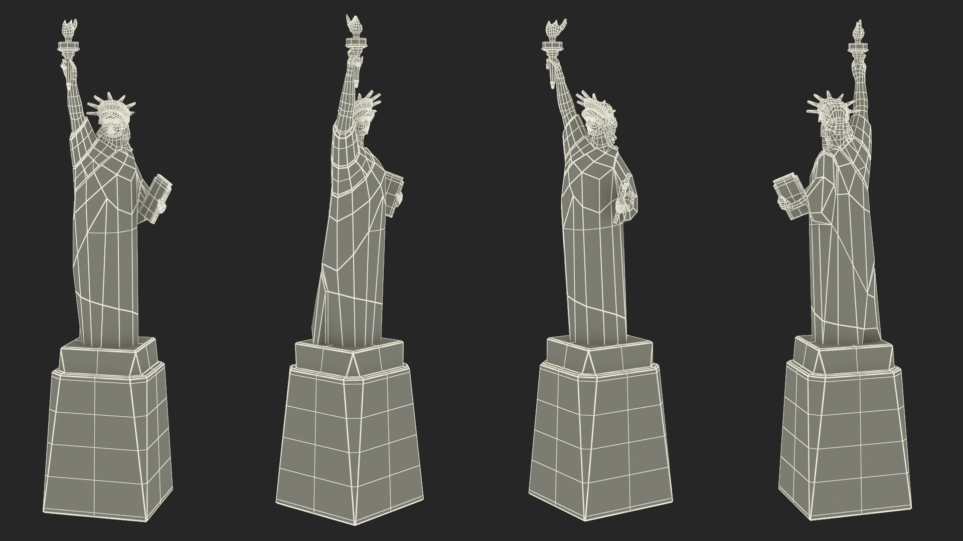 Statue of Liberty Decor Element Black 3D