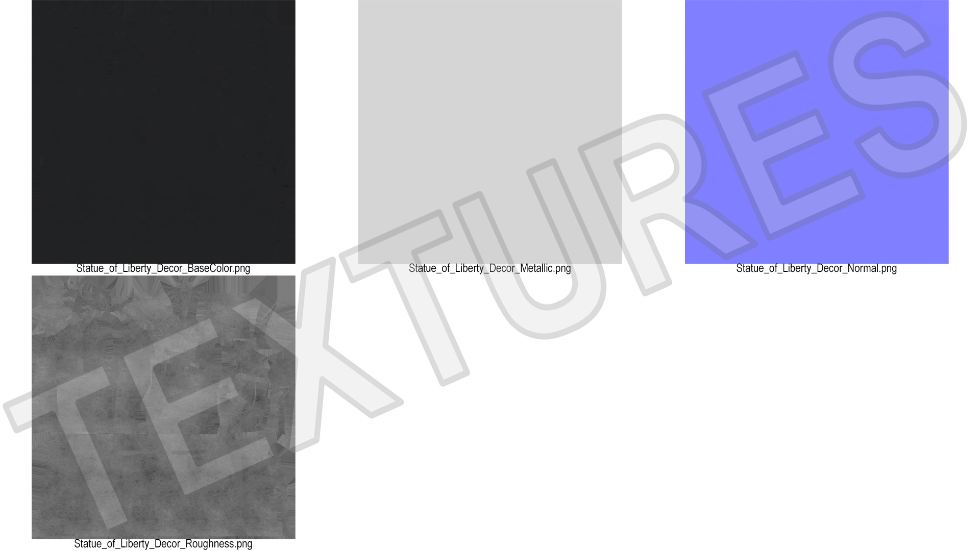 Statue of Liberty Decor Element Black 3D