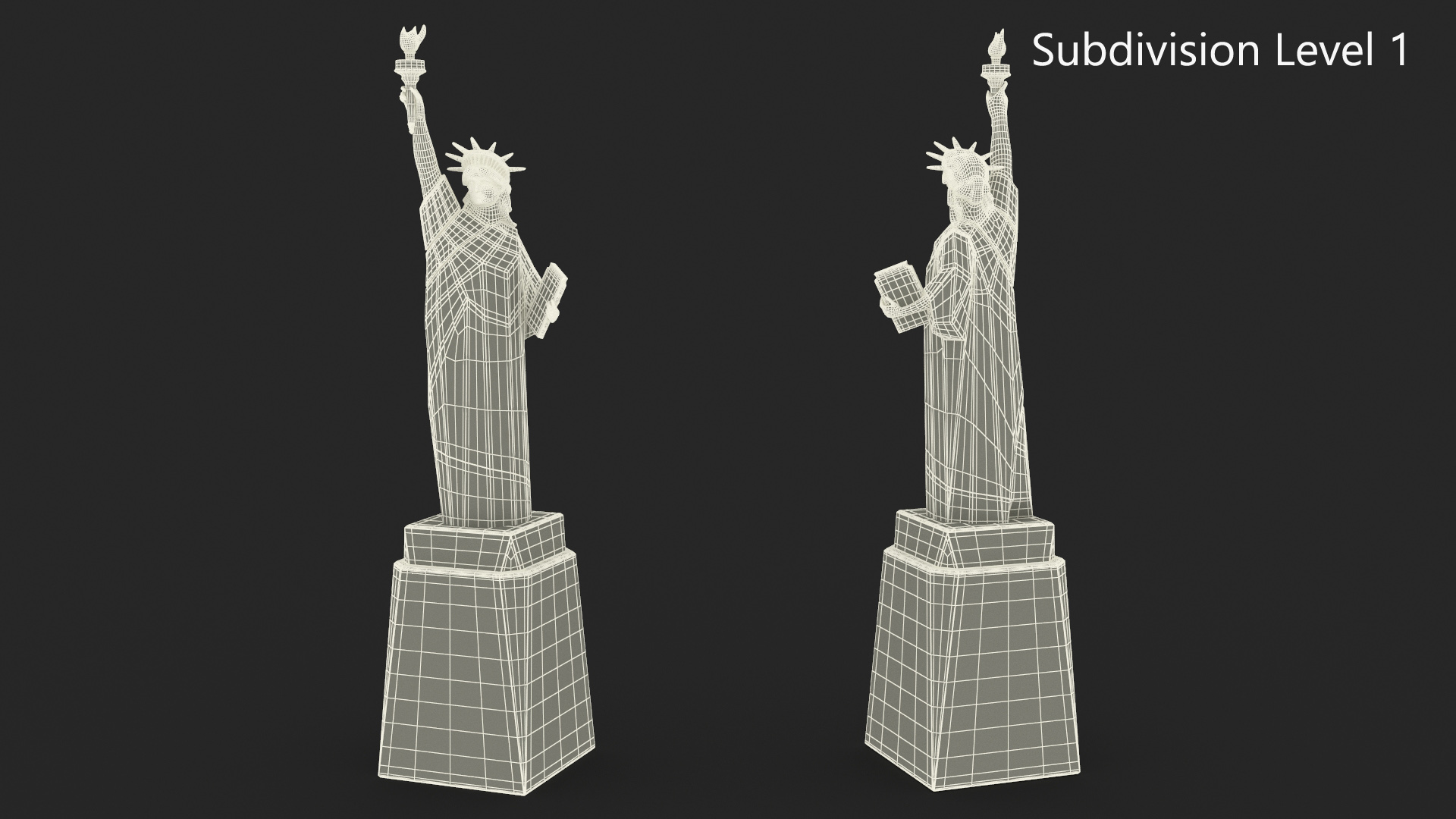 Statue of Liberty Decor Element Black 3D