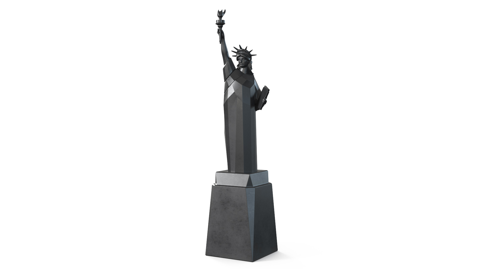 Statue of Liberty Decor Element Black 3D