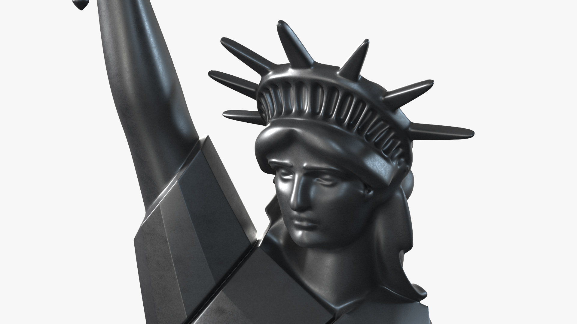 Statue of Liberty Decor Element Black 3D
