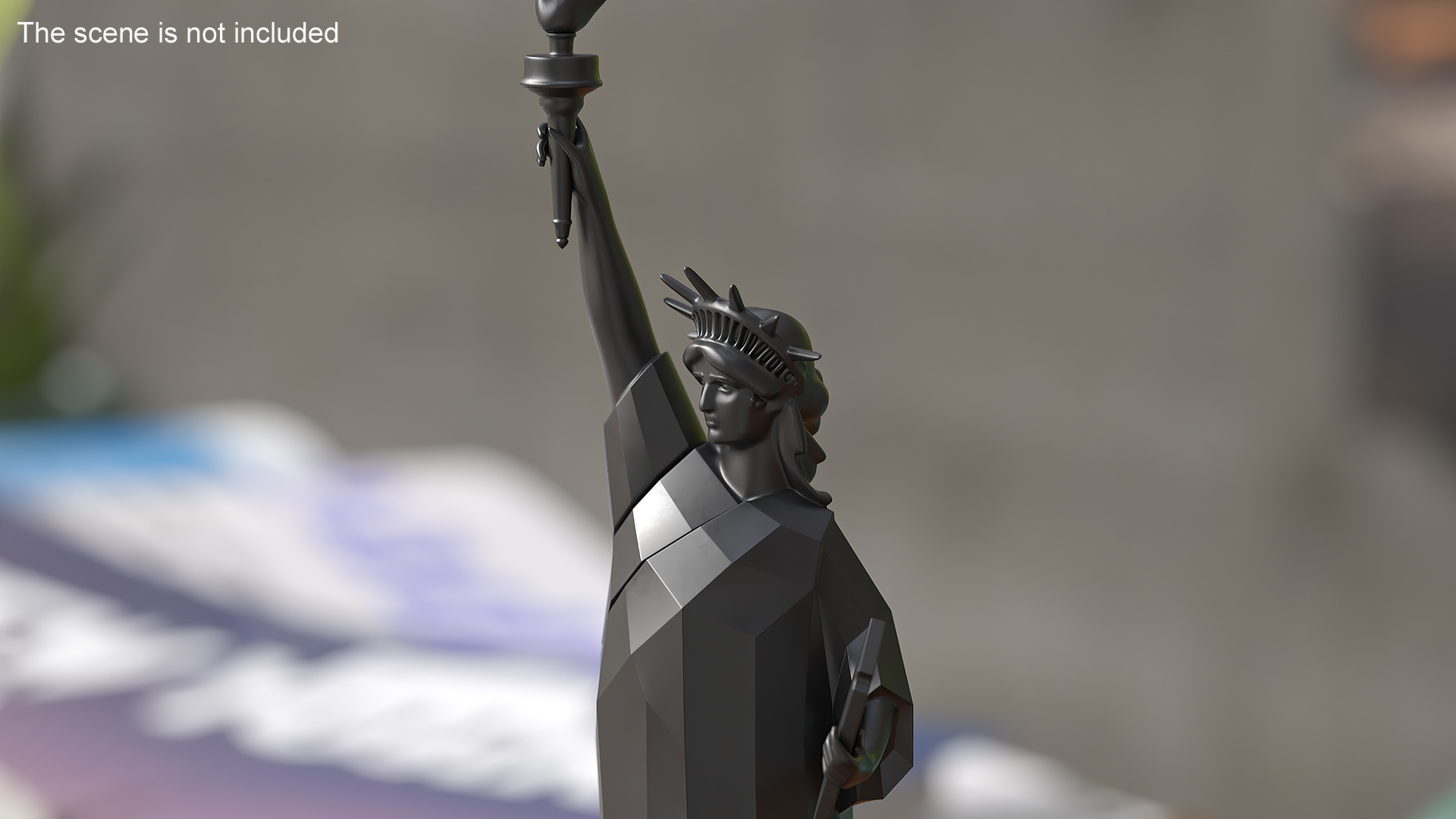 Statue of Liberty Decor Element Black 3D