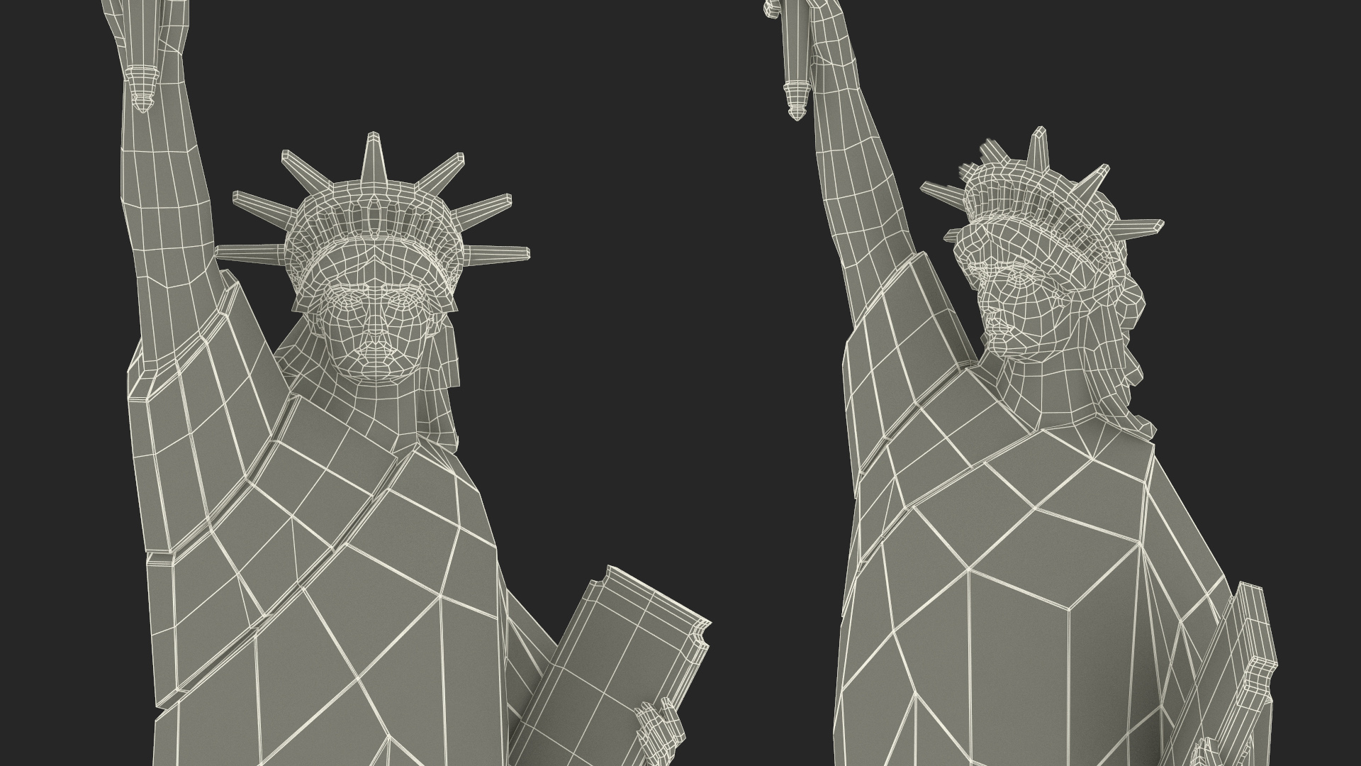 Statue of Liberty Decor Element Black 3D