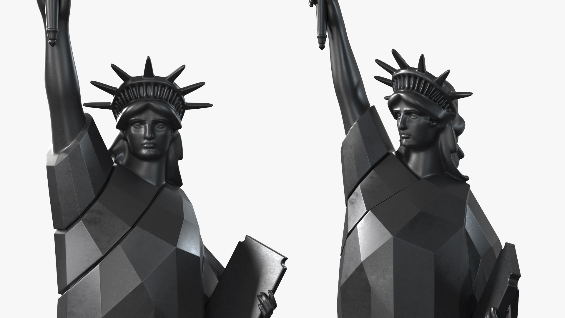 Statue of Liberty Decor Element Black 3D