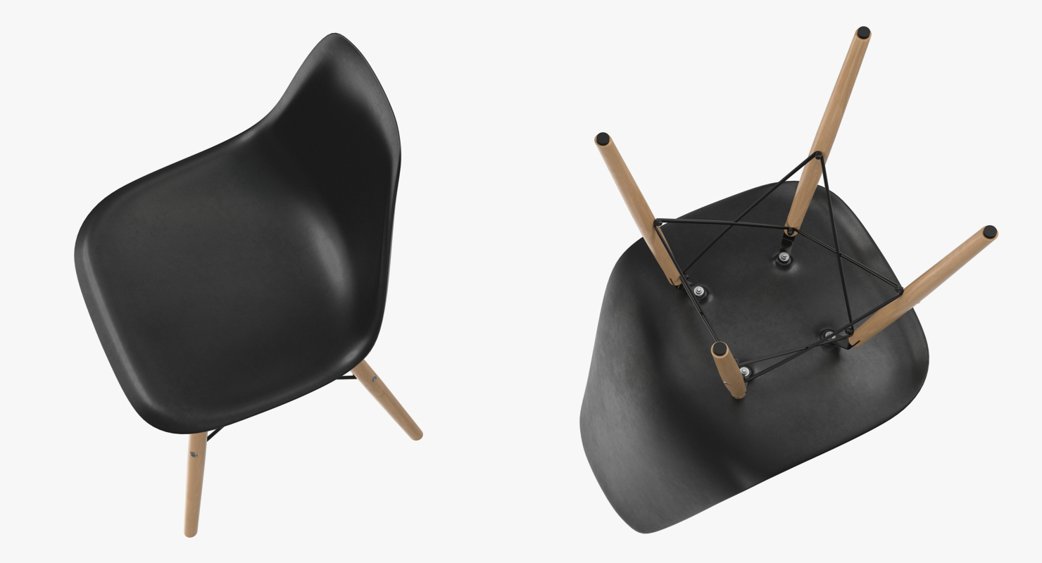 Modern Molded Plastic Shell Arm Chair 3D