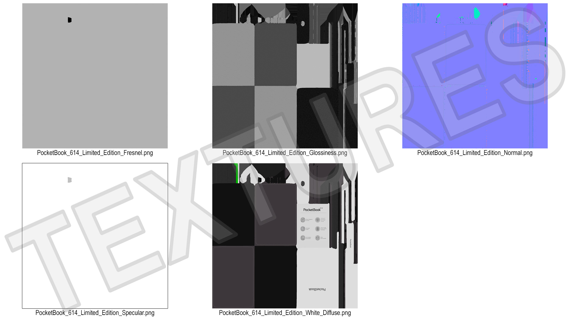 3D eReader PocketBook 614 Limited Edition White with Folded Case