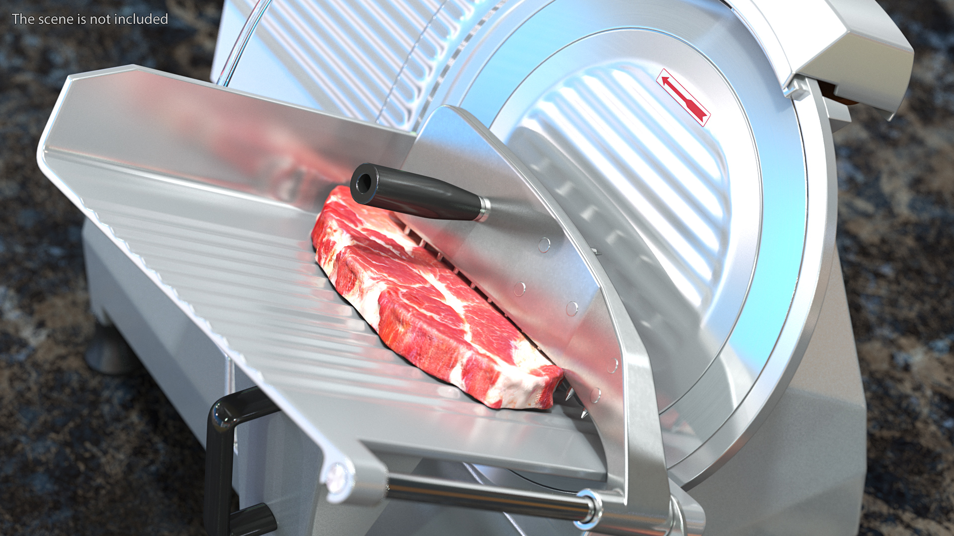 Electric Commercial Meat Slicer Stainless Steel 3D
