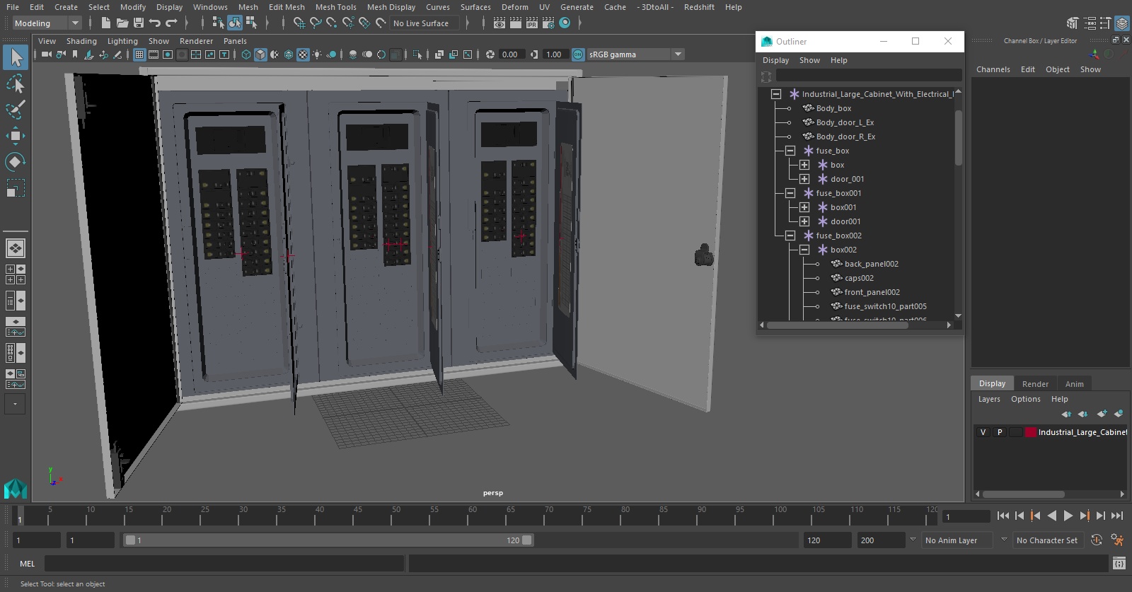 3D model Industrial Large Cabinet With Fuses