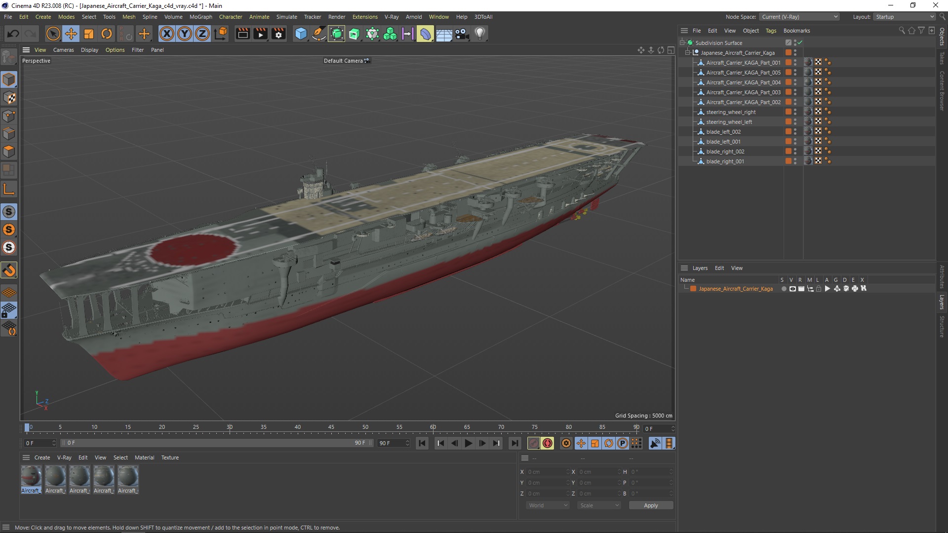 3D model Japanese Aircraft Carrier Kaga