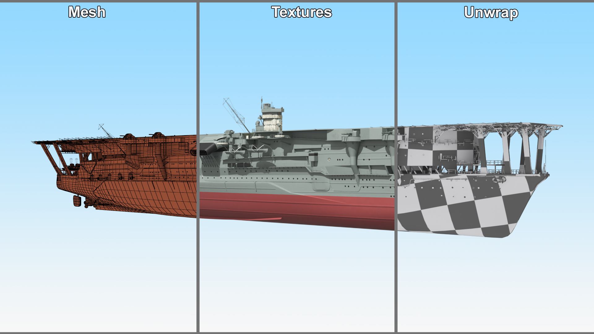 3D model Japanese Aircraft Carrier Kaga