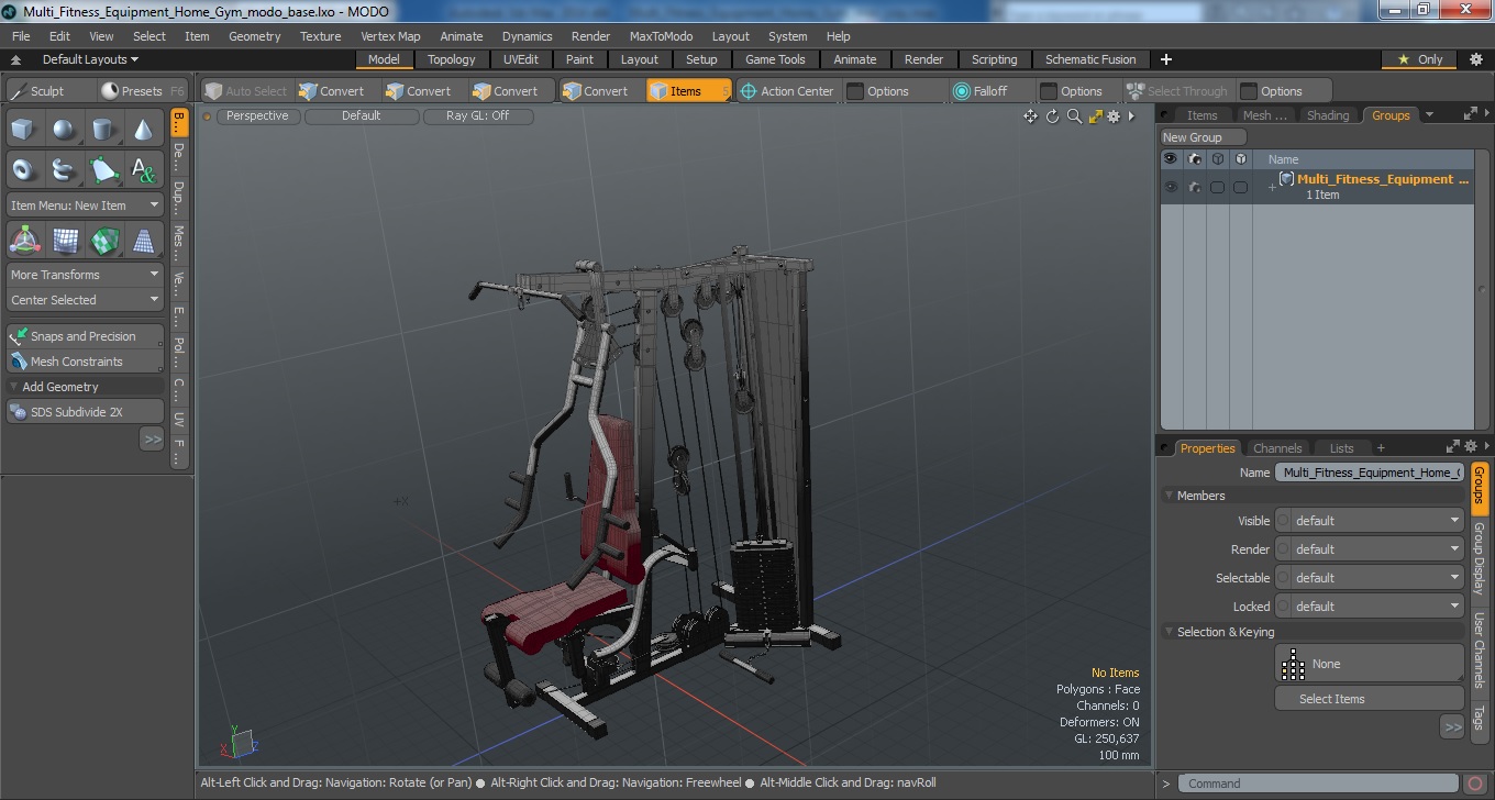 Multi Fitness Equipment Home Gym 3D