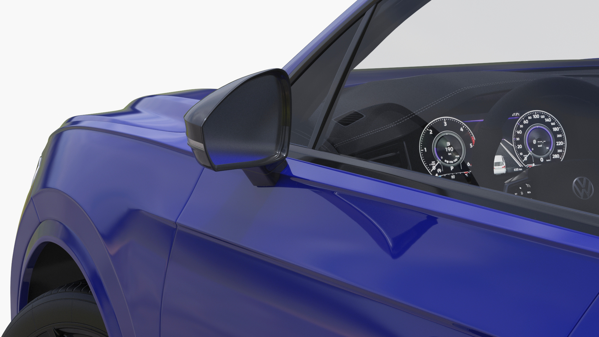 Volkswagen Touareg 2024 Blue Lights On Rigged for Maya 3D model