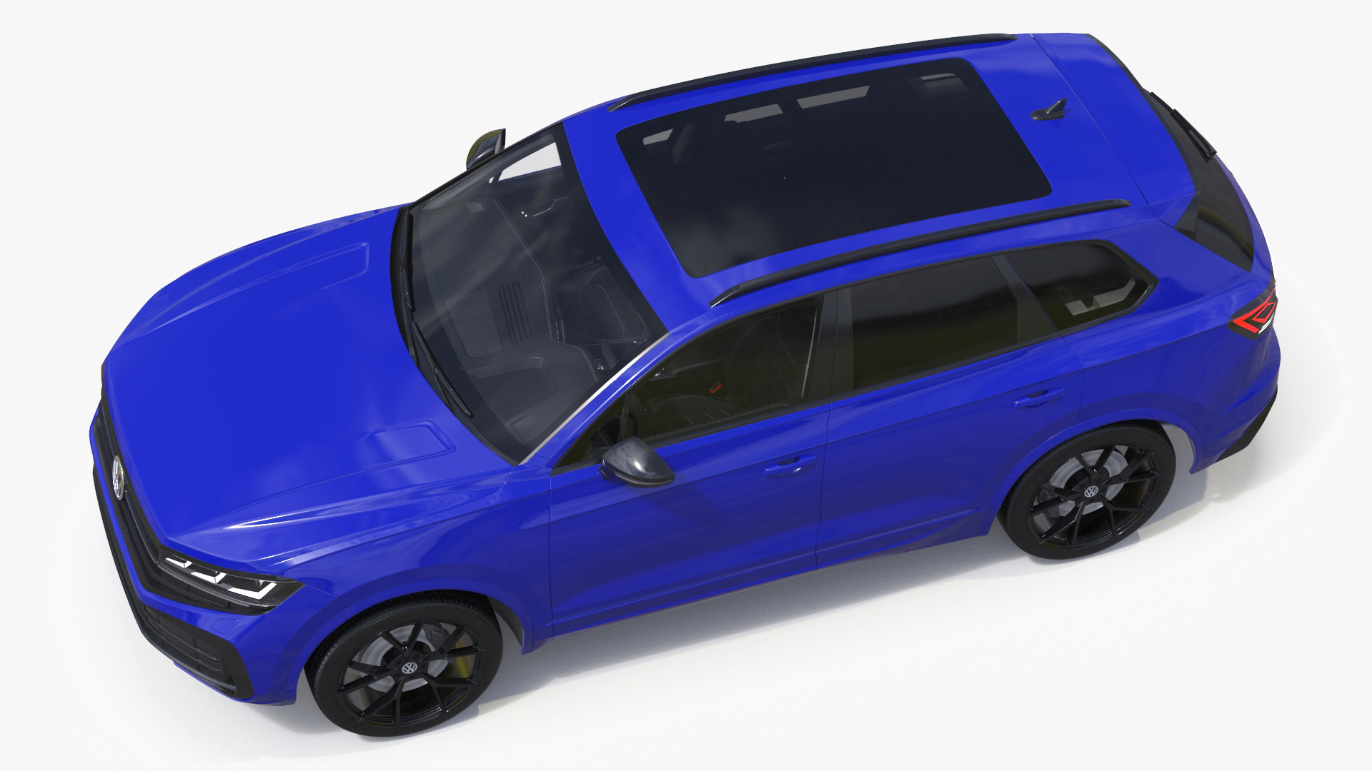 Volkswagen Touareg 2024 Blue Lights On Rigged for Maya 3D model