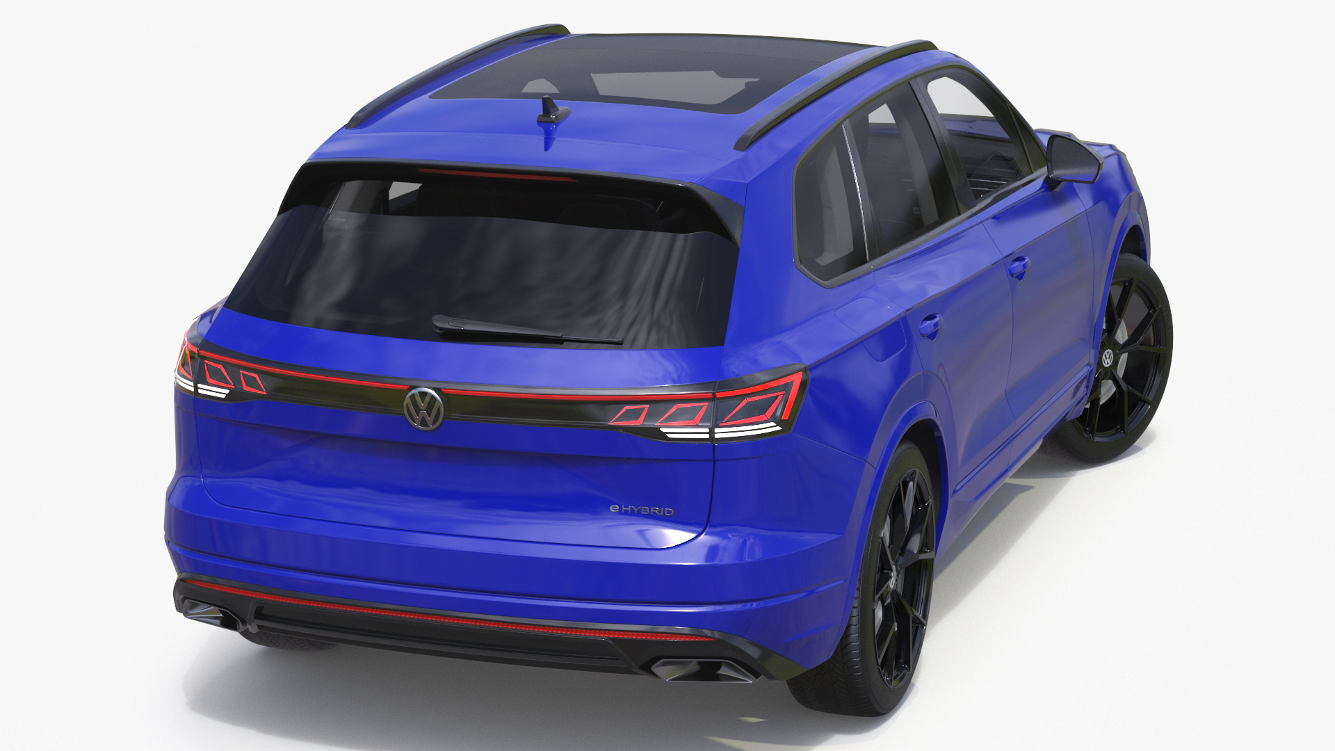 Volkswagen Touareg 2024 Blue Lights On Rigged for Maya 3D model