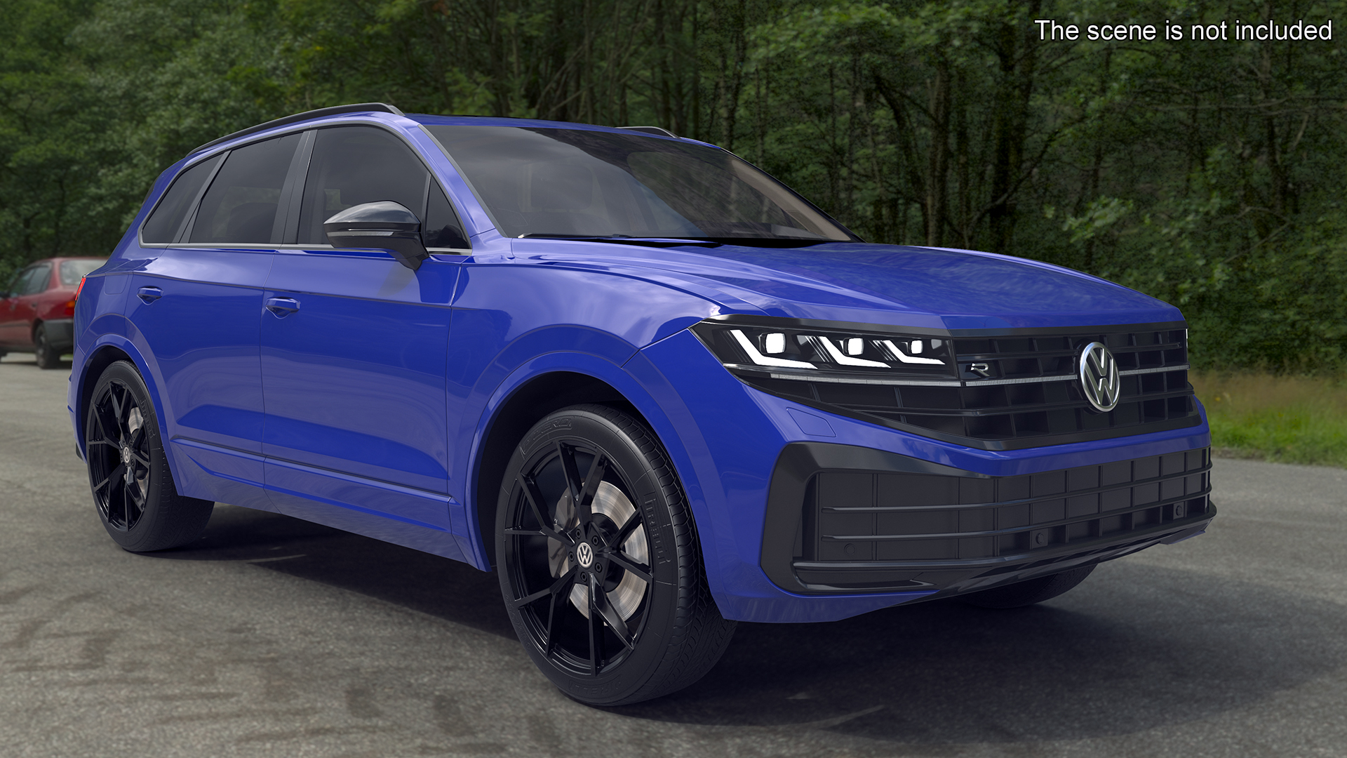 Volkswagen Touareg 2024 Blue Lights On Rigged for Maya 3D model