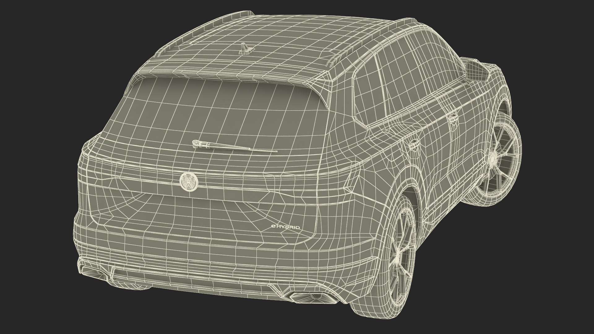 Volkswagen Touareg 2024 Blue Lights On Rigged for Maya 3D model