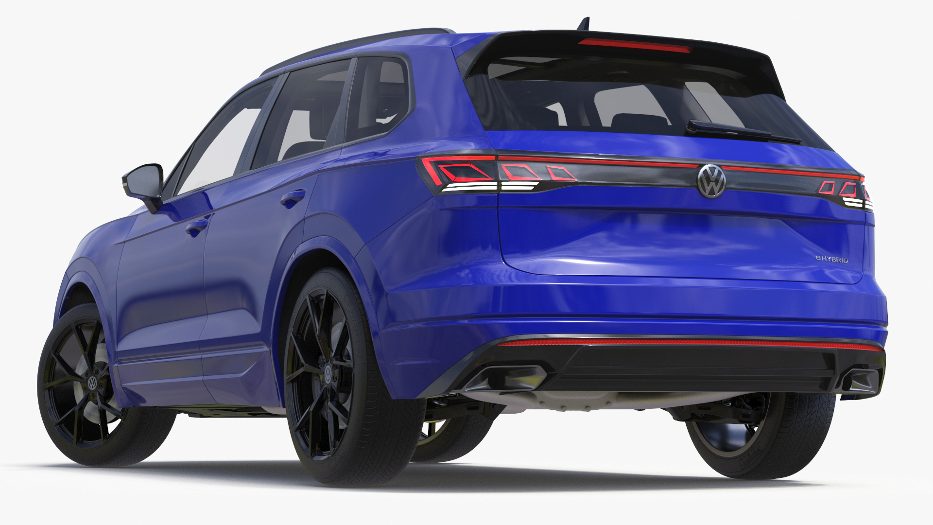 Volkswagen Touareg 2024 Blue Lights On Rigged for Maya 3D model