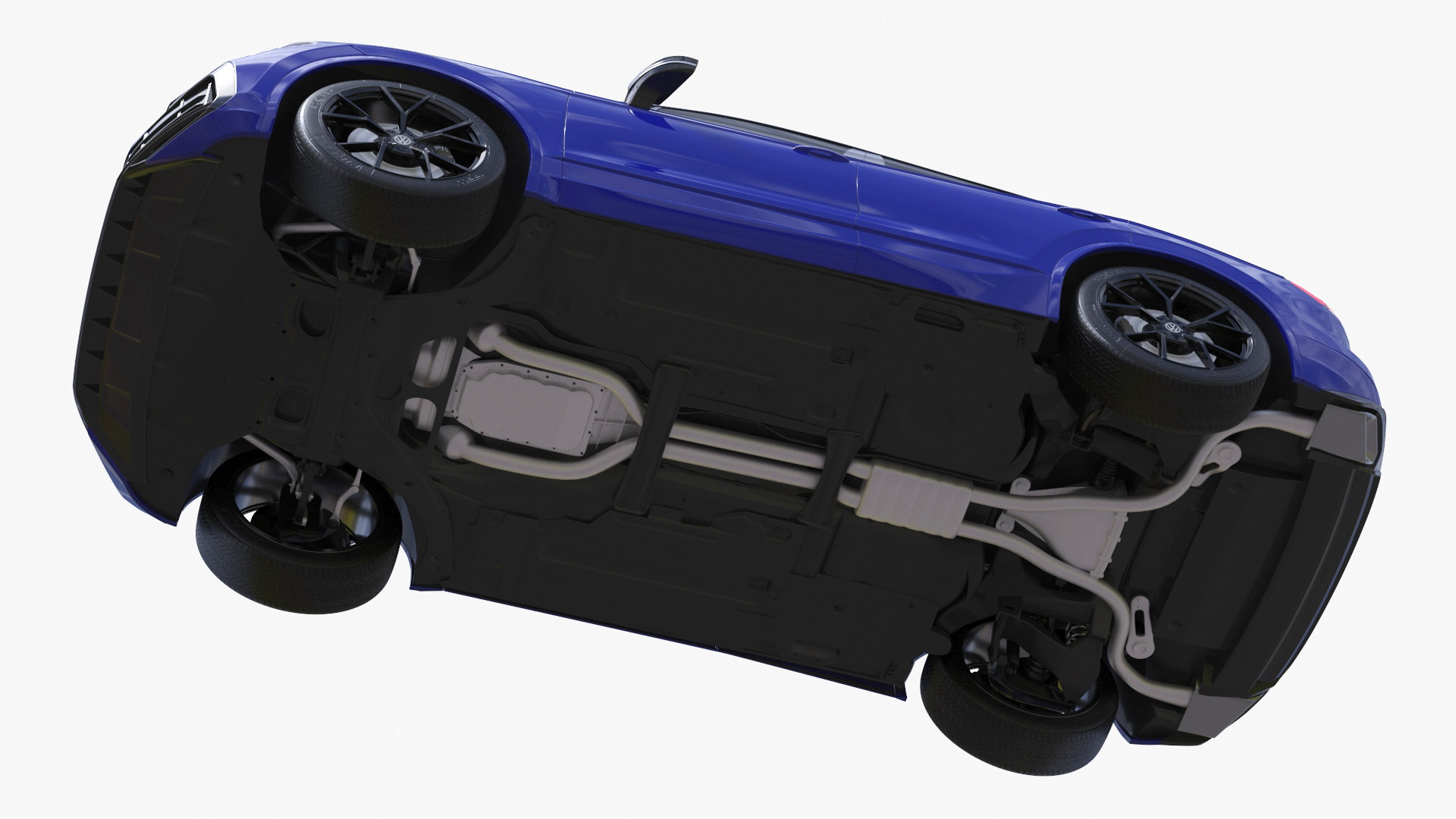 Volkswagen Touareg 2024 Blue Lights On Rigged for Maya 3D model