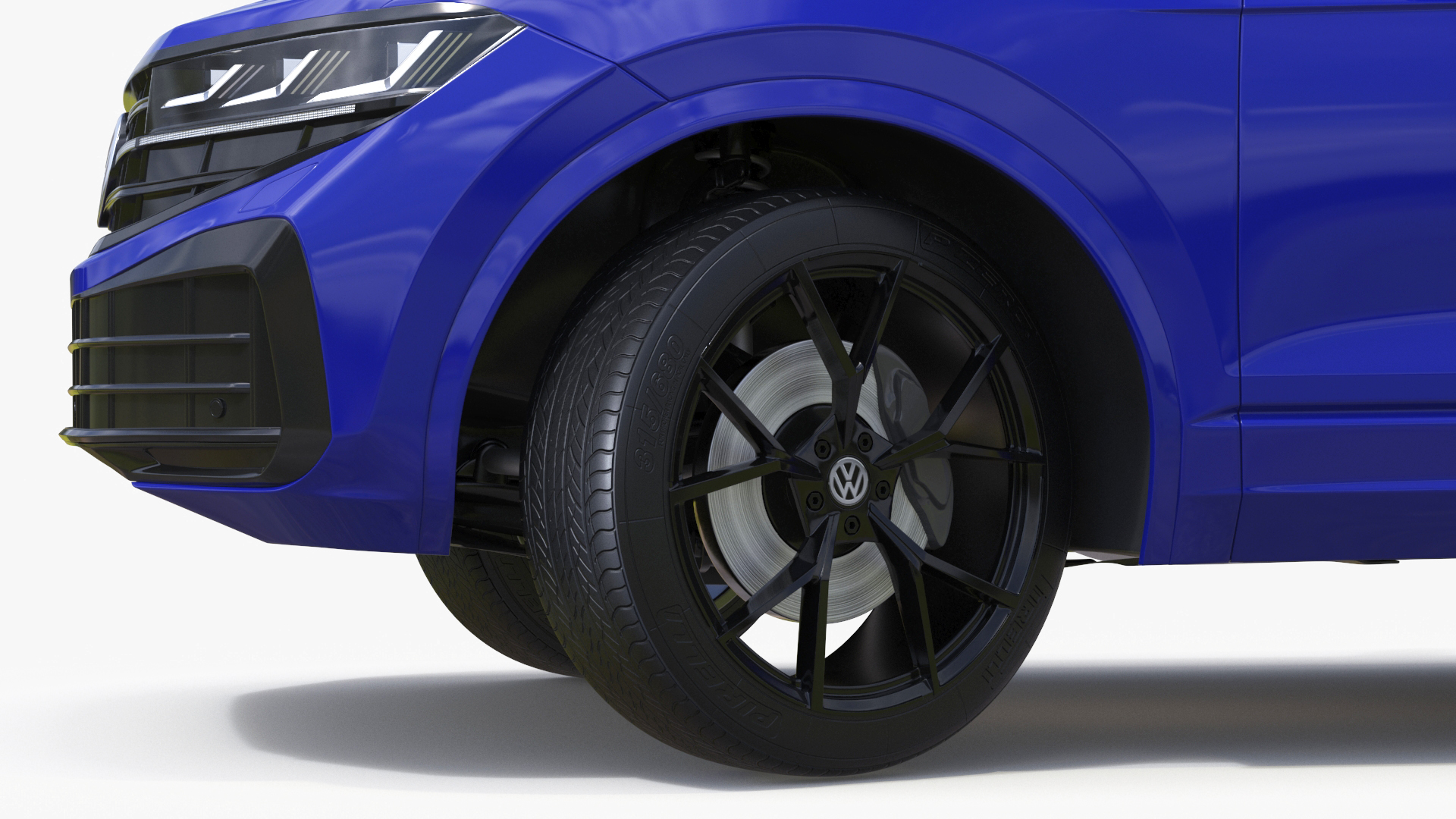 Volkswagen Touareg 2024 Blue Lights On Rigged for Maya 3D model
