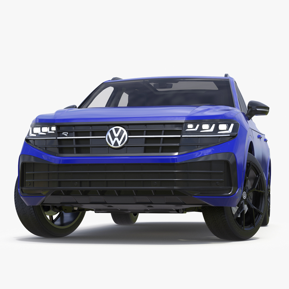 Volkswagen Touareg 2024 Blue Lights On Rigged for Maya 3D model