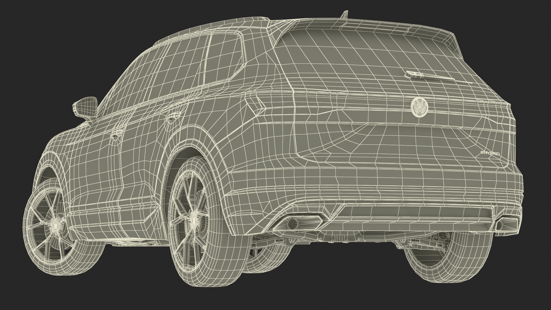 Volkswagen Touareg 2024 Blue Lights On Rigged for Maya 3D model
