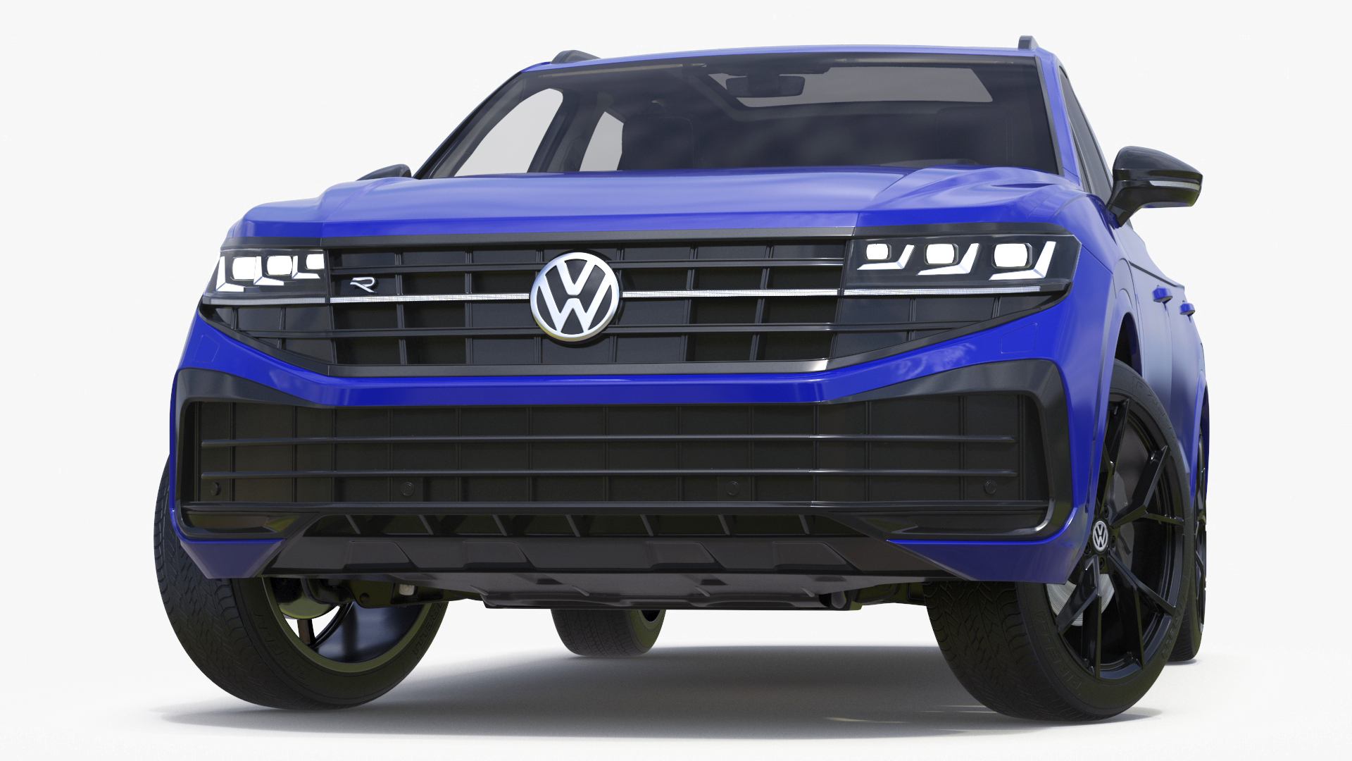 Volkswagen Touareg 2024 Blue Lights On Rigged for Maya 3D model