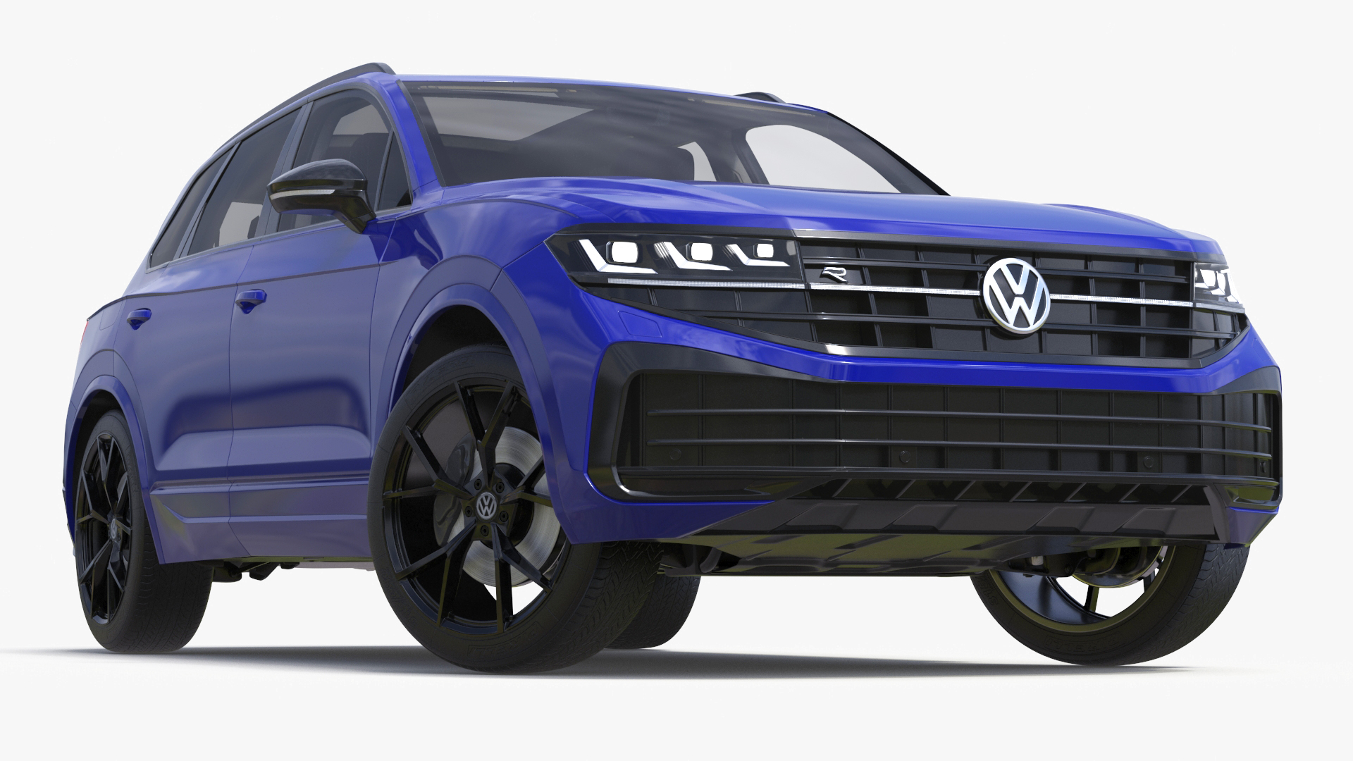 Volkswagen Touareg 2024 Blue Lights On Rigged for Maya 3D model
