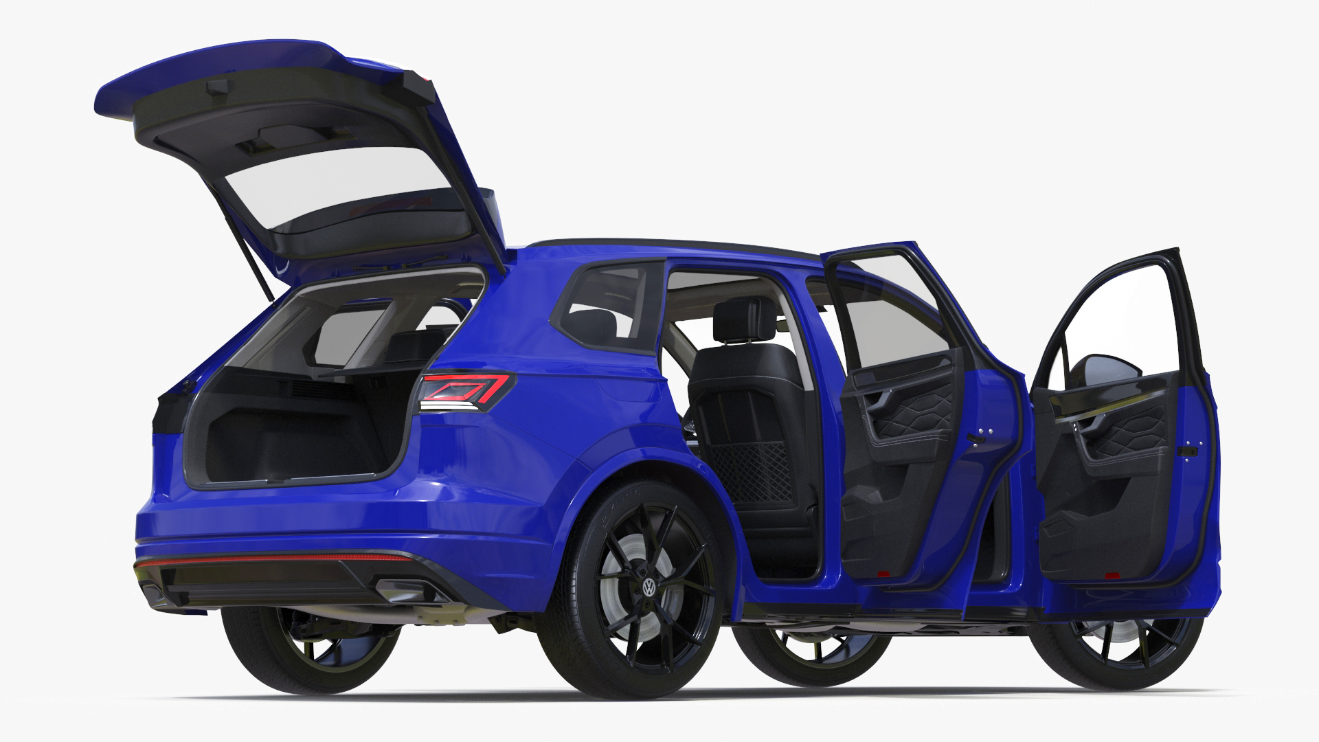 Volkswagen Touareg 2024 Blue Lights On Rigged for Maya 3D model
