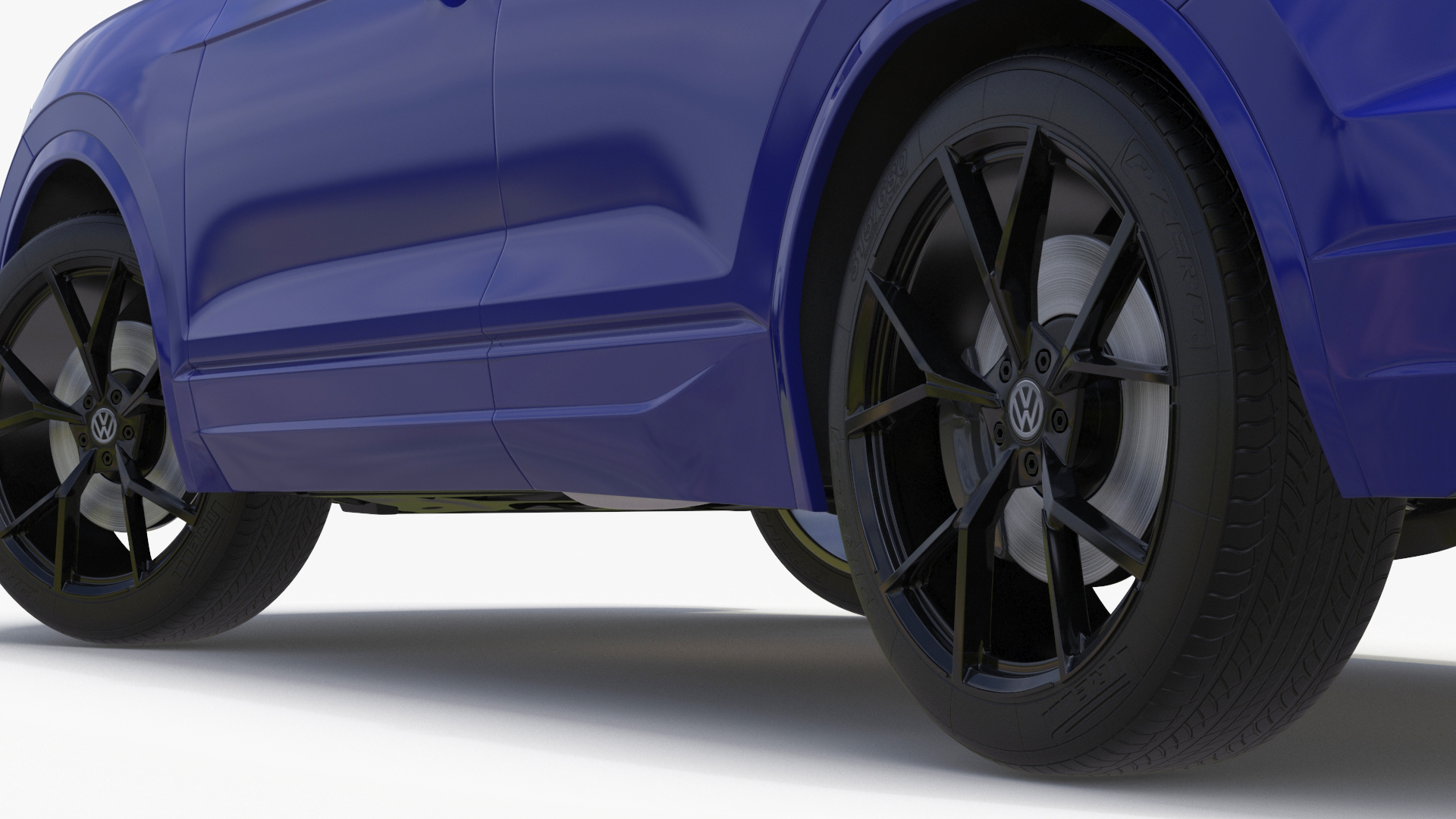 Volkswagen Touareg 2024 Blue Lights On Rigged for Maya 3D model