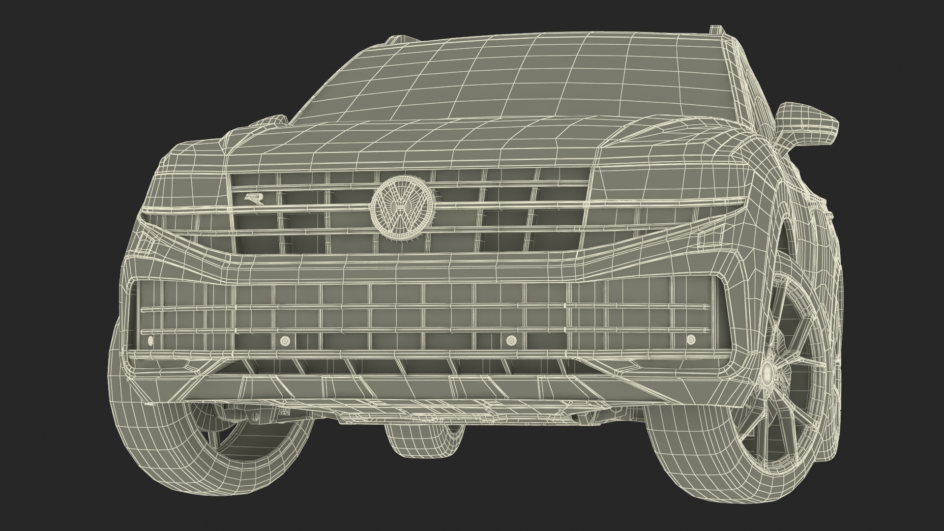 Volkswagen Touareg 2024 Blue Lights On Rigged for Maya 3D model